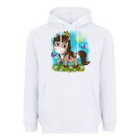 White little cute horse Heavyweight Hoodie - NancyCooperArtShop