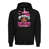 Black As A Aries Girl I Was Born With My Heart On My Sleeve And A Mouth Zipper Hoodie - Jasminsmagicworld