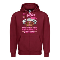 Burgundy As A Aries Girl I Was Born With My Heart On My Sleeve And A Mouth Zipper Hoodie - Jasminsmagicworld