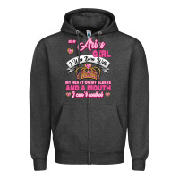 Charcoal Heather As A Aries Girl I Was Born With My Heart On My Sleeve And A Mouth Zipper Hoodie - Jasminsmagicworld