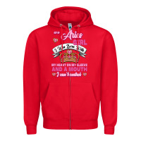 As A Aries Girl I Was Born With My Heart On My Sleeve And A Mouth Zipper Hoodie | Teevron