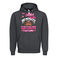 Smoke As A Aries Girl I Was Born With My Heart On My Sleeve And A Mouth Zipper Hoodie - Jasminsmagicworld