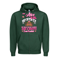 Sports Green As A Aries Girl I Was Born With My Heart On My Sleeve And A Mouth Zipper Hoodie - Jasminsmagicworld
