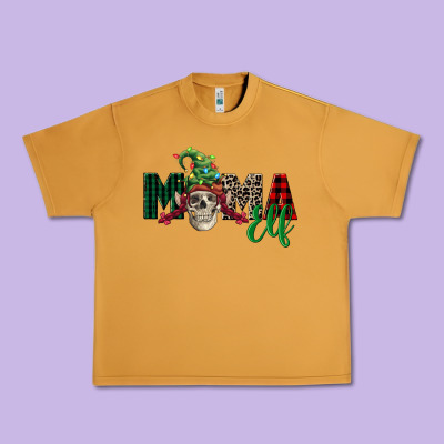 Mama Elf Skull Urban Heavy Tee Designed By Fadigitalartstudio
