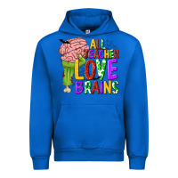 Cobalt All Teacher Love Brains Urban Hoodie - texasbilliewilder