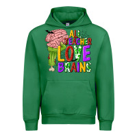 Emerald All Teacher Love Brains Urban Hoodie - texasbilliewilder
