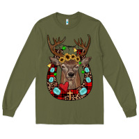 Army Green christmas horseshoe Long Sleeve Tee - JahusDesignShop