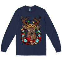 Navy christmas horseshoe Long Sleeve Tee - JahusDesignShop