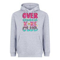 Heather Grey over stimulated moms club Heavyweight Hoodie - NancyCooperArtShop