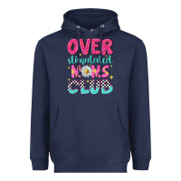Navy over stimulated moms club Heavyweight Hoodie - NancyCooperArtShop