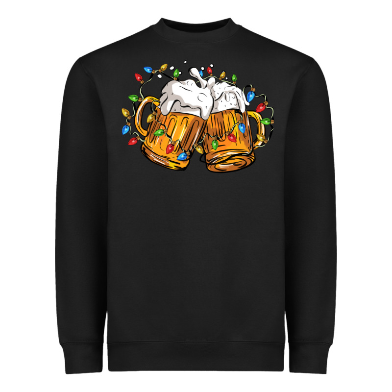 Beer With Christmas Lights Heavyweight Sweatshirt by FaDigitalArtStudio | Teevron