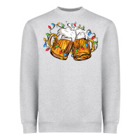 Heather Grey beer with christmas lights Heavyweight Sweatshirt - FaDigitalArtStudio