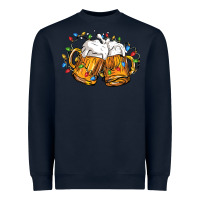 Navy beer with christmas lights Heavyweight Sweatshirt - FaDigitalArtStudio