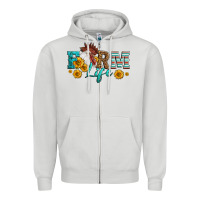 Dove Grey Western Farm Life Rooster Head Zipper Hoodie - LillyAllenDesigns