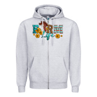 Heather Grey Western Farm Life Rooster Head Zipper Hoodie - LillyAllenDesigns