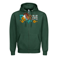 Sports Green Western Farm Life Rooster Head Zipper Hoodie - LillyAllenDesigns