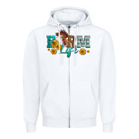 White Western Farm Life Rooster Head Zipper Hoodie - LillyAllenDesigns