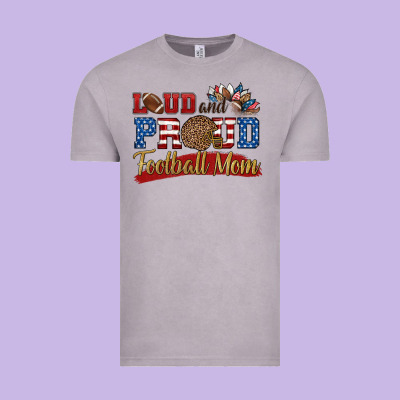Loud And Proud Football Mom Vintage Tee Designed By Hra Design Shop