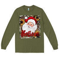 Army Green believe santa Long Sleeve Tee - JahusDesignShop