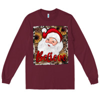 Burgundy believe santa Long Sleeve Tee - JahusDesignShop