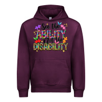 Mauve Wine see the ability not the disability Urban Hoodie - NancyCooperArtShop