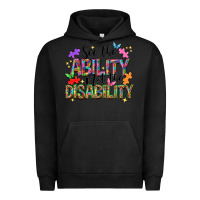 Pigment Black see the ability not the disability Urban Hoodie - NancyCooperArtShop