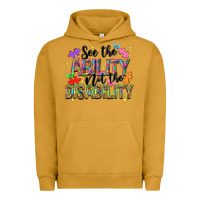 Pigment Peanut Butter see the ability not the disability Urban Hoodie - NancyCooperArtShop