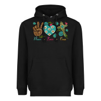 Black peace love cross Heavyweight Hoodie - NancyCooperArtShop