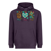Plum peace love cross Heavyweight Hoodie - NancyCooperArtShop