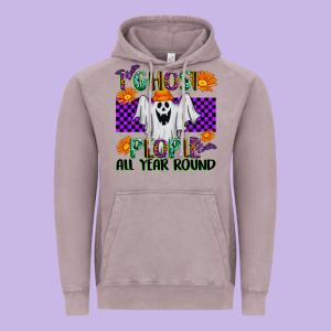 I Ghost People All Year Round Vintage Hoodie Designed By Texasbilliewilder