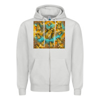 Dove Grey Bumble Bees Zipper Hoodie - LillyAllenDesigns