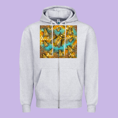 Bumble Bees Zipper Hoodie Designed By Lillyallendesigns