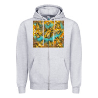 Heather Grey Bumble Bees Zipper Hoodie - LillyAllenDesigns