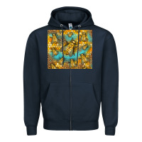 Navy Bumble Bees Zipper Hoodie - LillyAllenDesigns