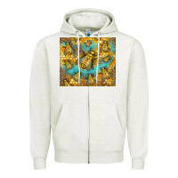 Oatmeal Heather Bumble Bees Zipper Hoodie - LillyAllenDesigns