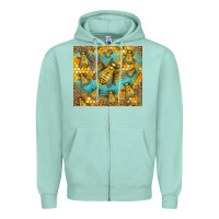 Seafoam Bumble Bees Zipper Hoodie - LillyAllenDesigns