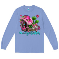 Colony Blue cowgirl vibes with boots and gun Long Sleeve Tee - AdoDesignShop