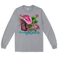 Heather Grey cowgirl vibes with boots and gun Long Sleeve Tee - AdoDesignShop