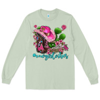 Matcha cowgirl vibes with boots and gun Long Sleeve Tee - AdoDesignShop