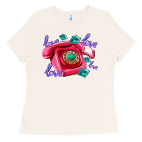 Bone love balloons and pink valentines telephone Ladies Tee - AdoDesignShop