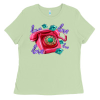 Matcha love balloons and pink valentines telephone Ladies Tee - AdoDesignShop