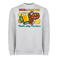Heather Grey beer&crawfish that's why i'm here Heavyweight Sweatshirt - FaDigitalArtStudio