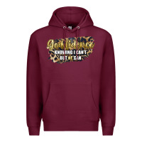 Burgundy god fidence knowing i can't but he can Premium Hoodie - Artiststas