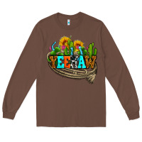Chestnut yeehaw and cactus with horseshoe Long Sleeve Tee - AdoDesignShop