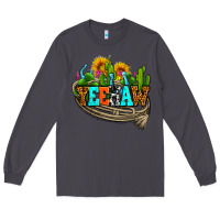 Smoke yeehaw and cactus with horseshoe Long Sleeve Tee - AdoDesignShop