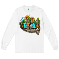 White yeehaw and cactus with horseshoe Long Sleeve Tee - AdoDesignShop