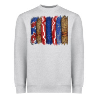 Heather Grey 4th of July brushstroke Heavyweight Sweatshirt - CowGirlArtShop