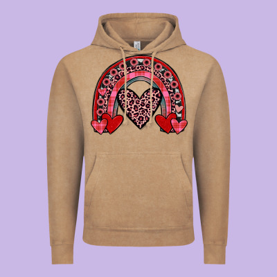 Valentines Heart Rainbow Vintage Hoodie Designed By Jahusdesignshop