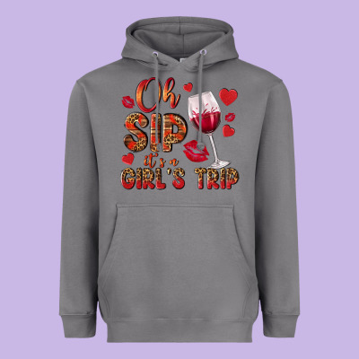 Oh Sip Its A Girls Trip Heavyweight Hoodie Designed By Nancycooperartshop