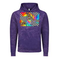 Cloud Purple race leopard tie dye background Vintage Hoodie - Zillion Design Studio
